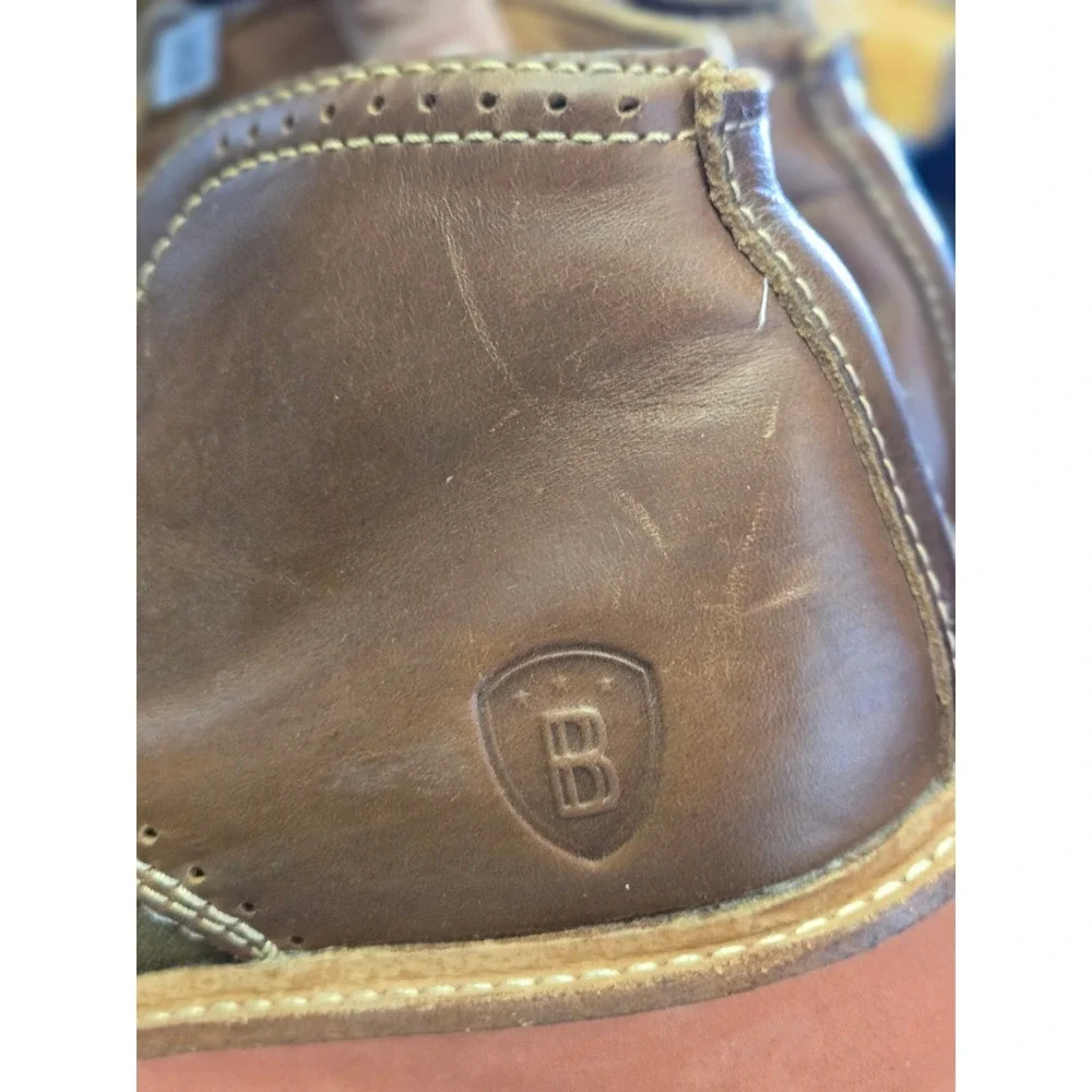 Boston Boot Co Mens Brown Leather Canvas Chukka Boots Lug Sole 7 Heritage Preppy